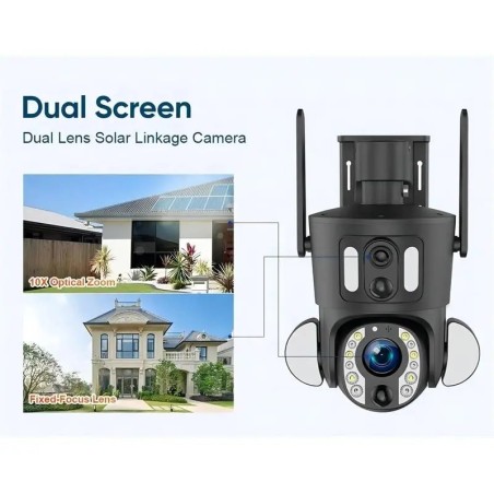 URANIUM ANP-PTZ3040S4G 3MP+3MP ÇİFT KAMERALI 10X ZOOM 4G/LTE 40MT IR LED/FLOODLIGHT RENKLİ SOLAR PANELLİ PTZ KAMERA