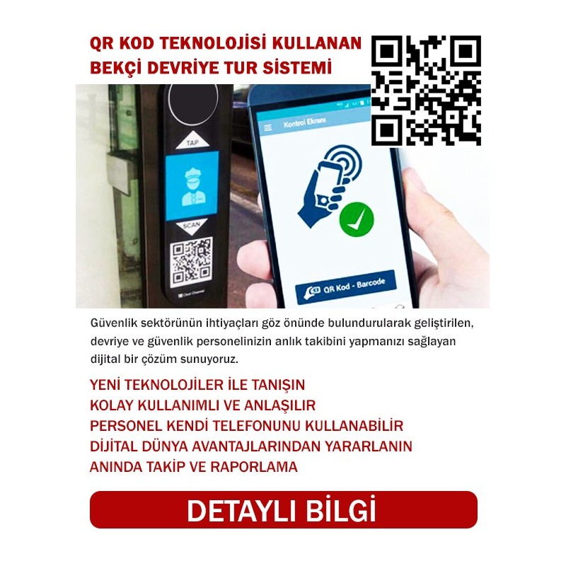 QR Kodlu Bekçi Takip Devriye Tur Kontrol Sistemi